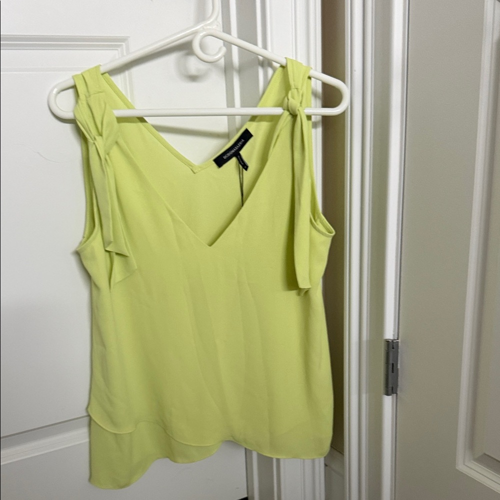 BCBGMaxAzria Light Green V-Neck Blouse